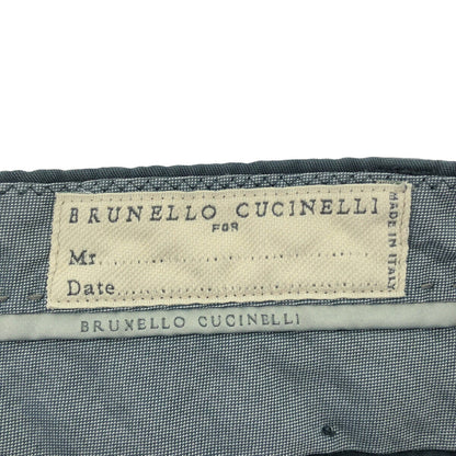 BRUNELLO CUCINELLI Blue Cotton Linen Gabardine Pants Size 46