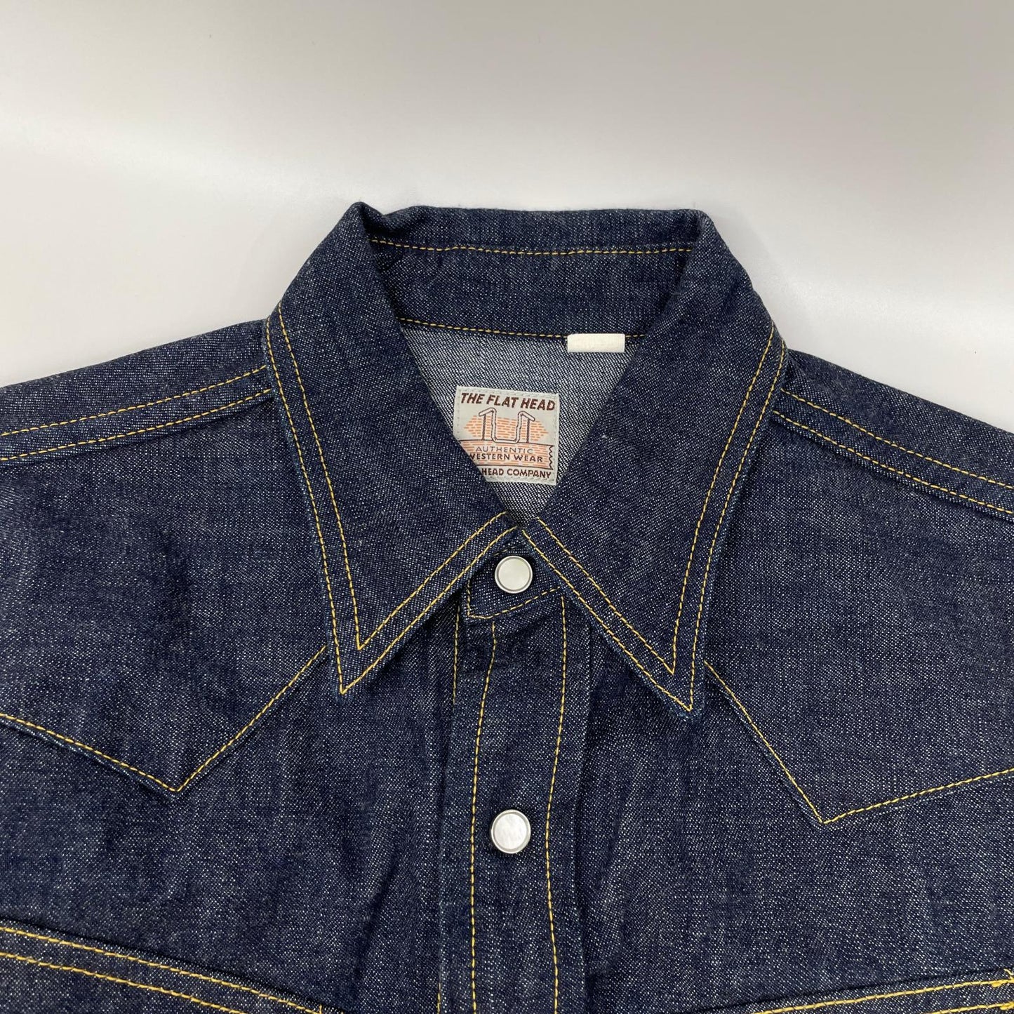 THE FLAT HEAD Indigo Denim Western Jacket Size 36