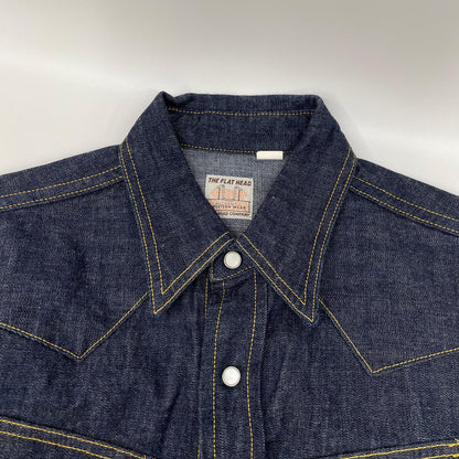 THE FLAT HEAD Indigo Denim Western Jacket Size 36