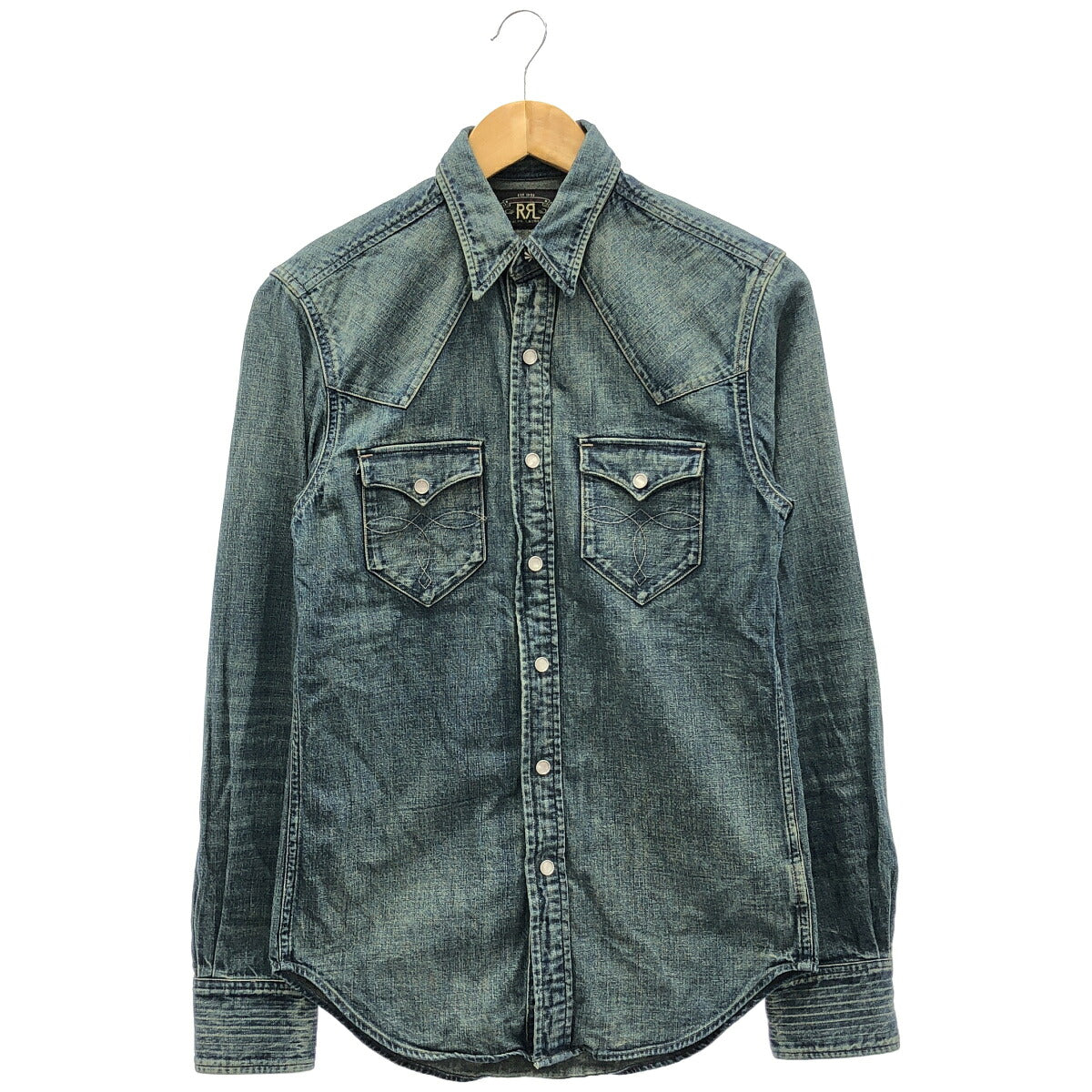 RRL Dark Wash Slim Fit Denim Western Shirt Size XS