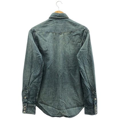 RRL Dark Wash Slim Fit Denim Western Shirt Size XS