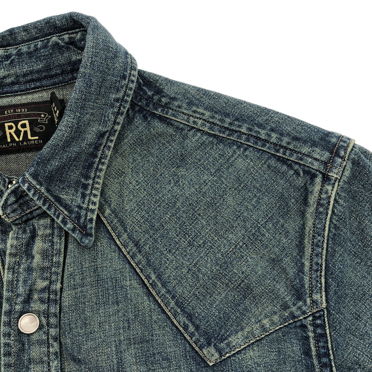 RRL Dark Wash Slim Fit Denim Western Shirt Size XS
