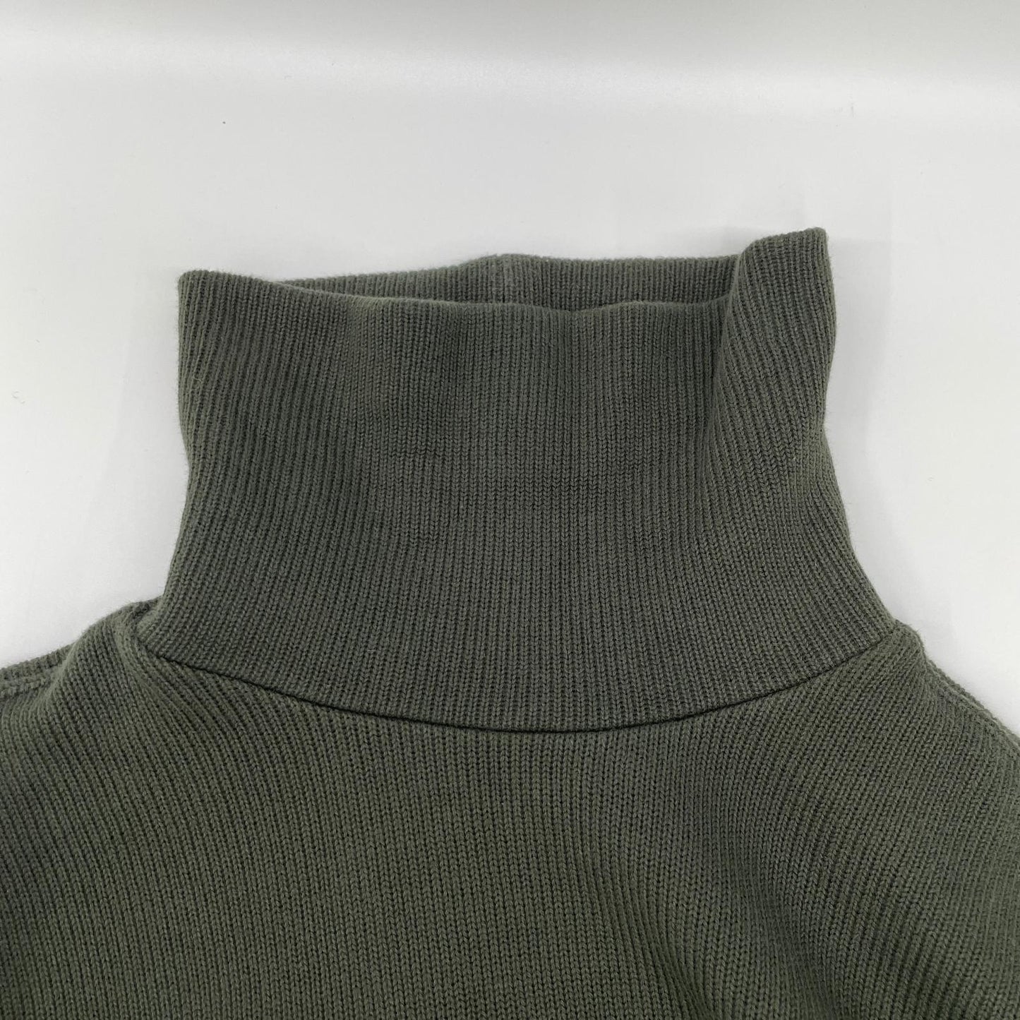 TROPHY CLOTHING Khaki Naval High Neck Long Sleeve Cotton Tee Size 38