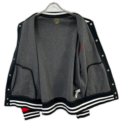 P-wing Black Red Varsity Jacket Polyester Size L