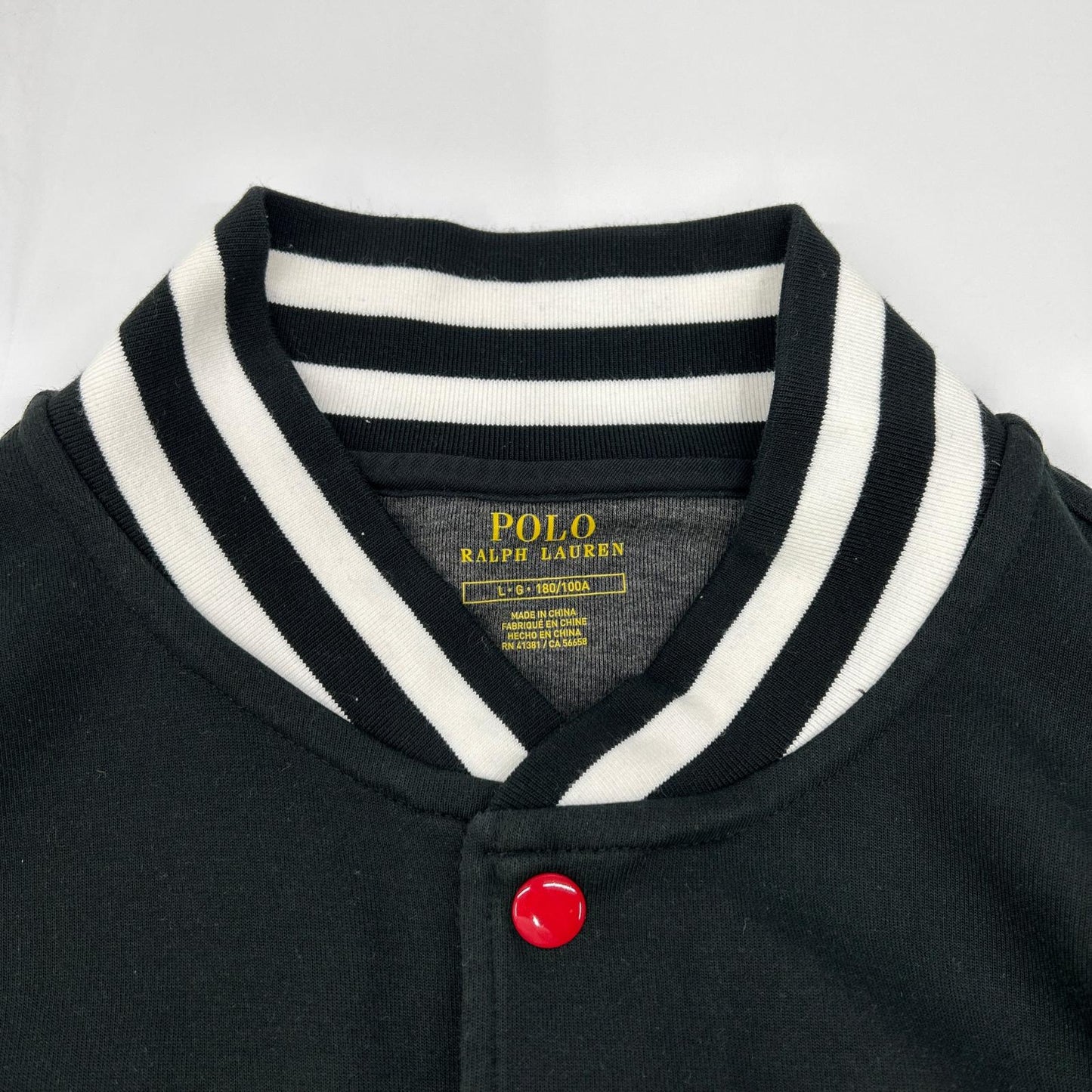 P-wing Black Red Varsity Jacket Polyester Size L