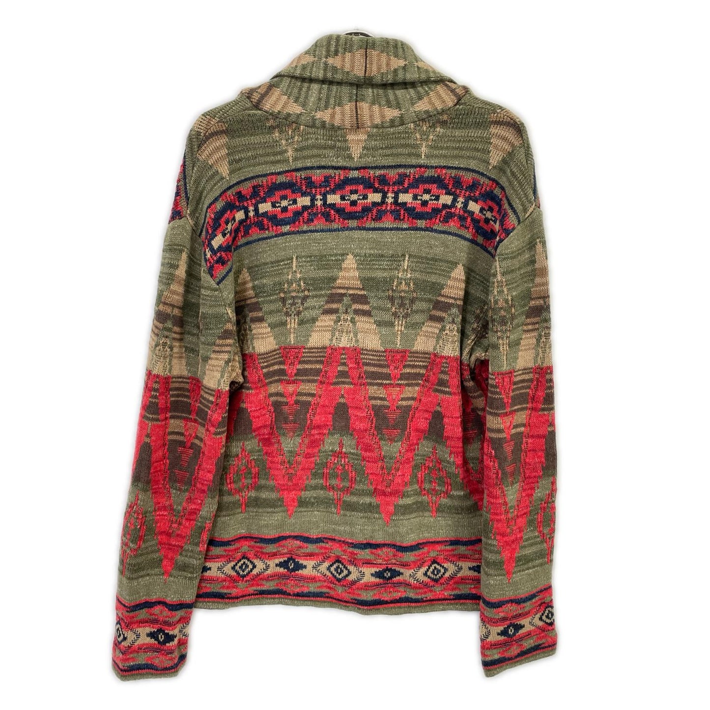 POLObyRalphLauren Native Pattern Wood Linen Cardigan Polo Size L