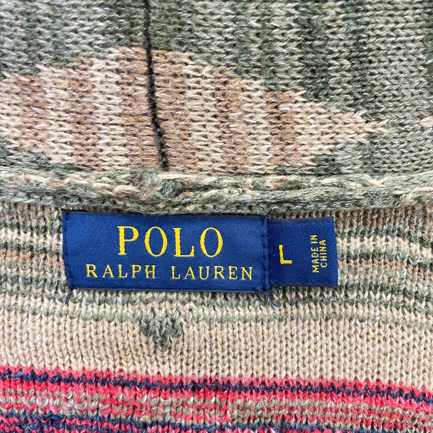POLObyRalphLauren Native Pattern Wood Linen Cardigan Polo Size L