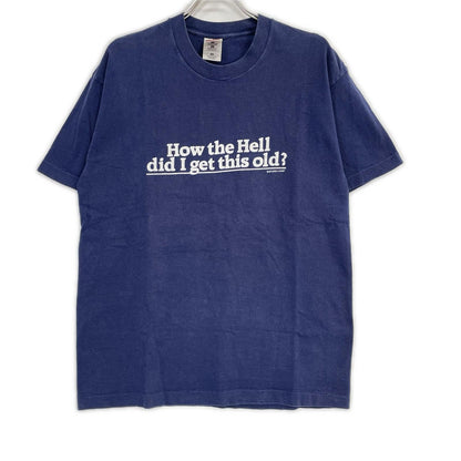 FRUIT OF THE LOOM 90s Vintage "How the T-Shirt Navy Size L