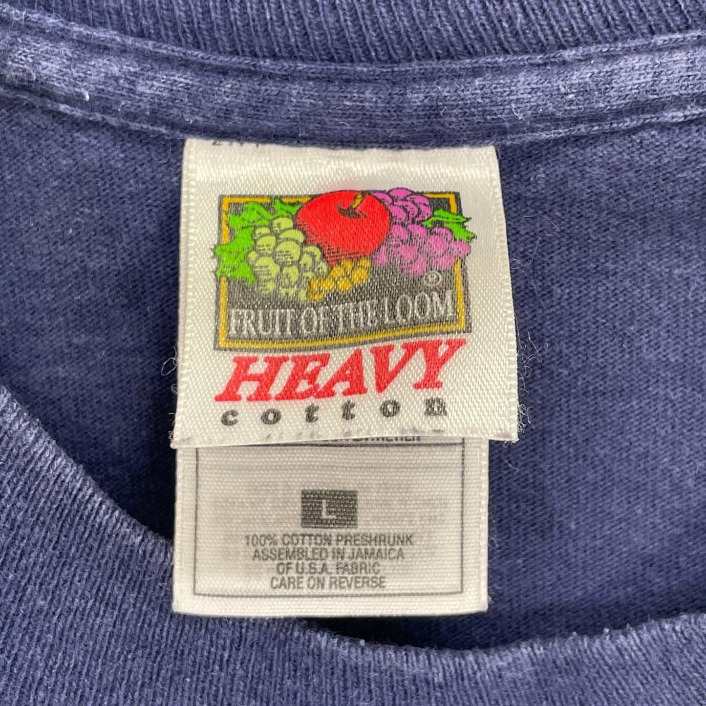 FRUIT OF THE LOOM 90s Vintage "How the T-Shirt Navy Size L
