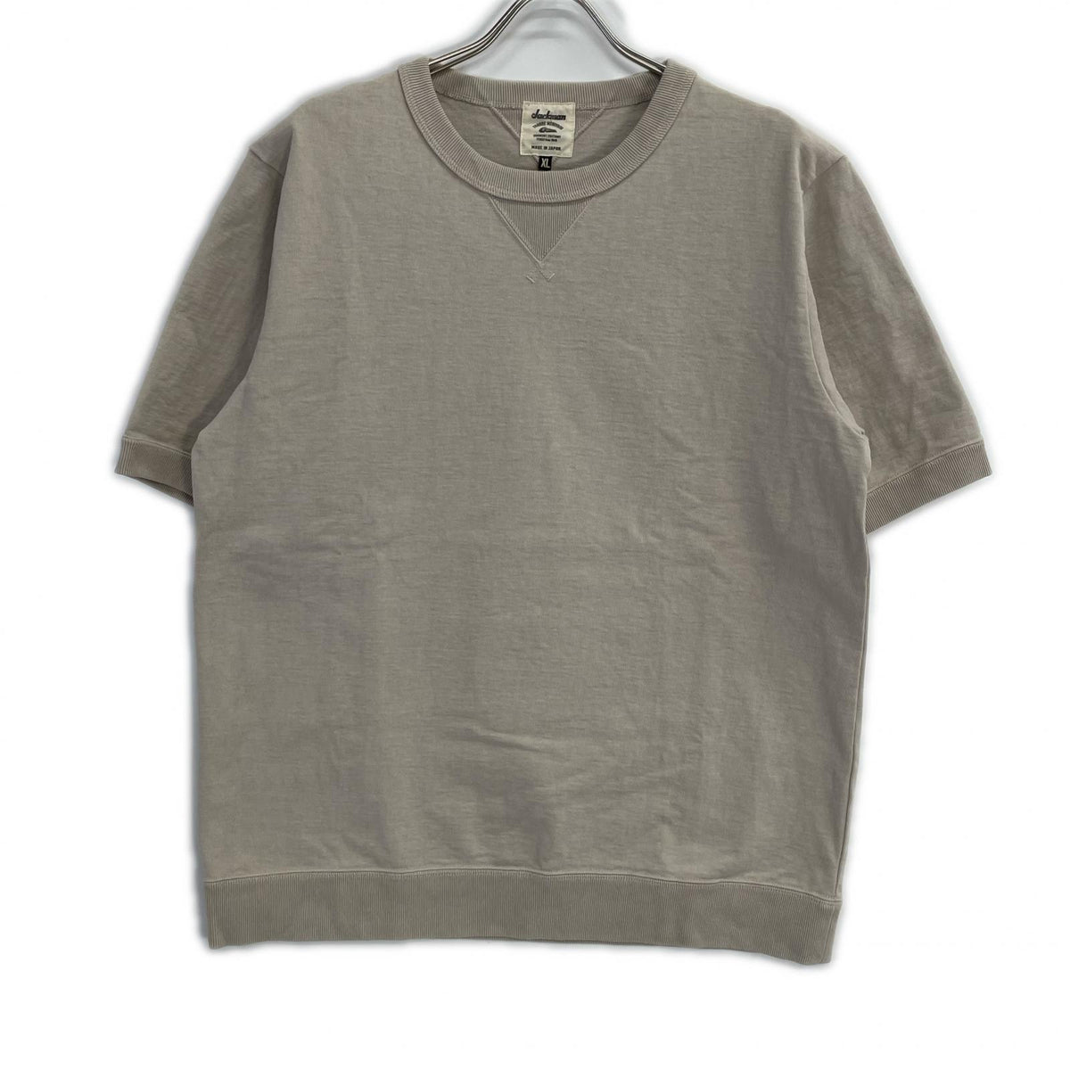 Jackman JM5110 Dotsume Rib Cotton T-Shirt Beige Size XL