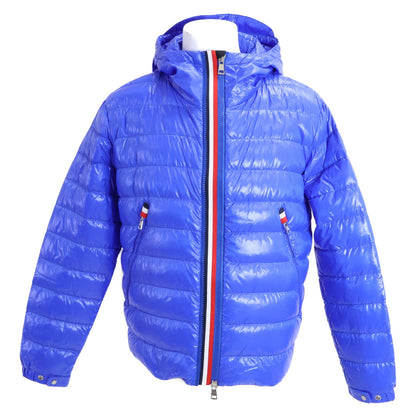 MONCLER BLESLE Tricolor Line Hooded Down Jacket Blue Size 2