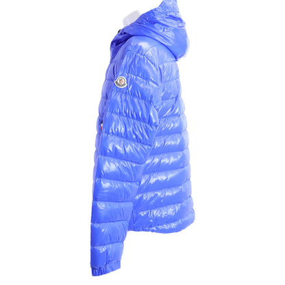 MONCLER BLESLE Tricolor Line Hooded Down Jacket Blue Size 2