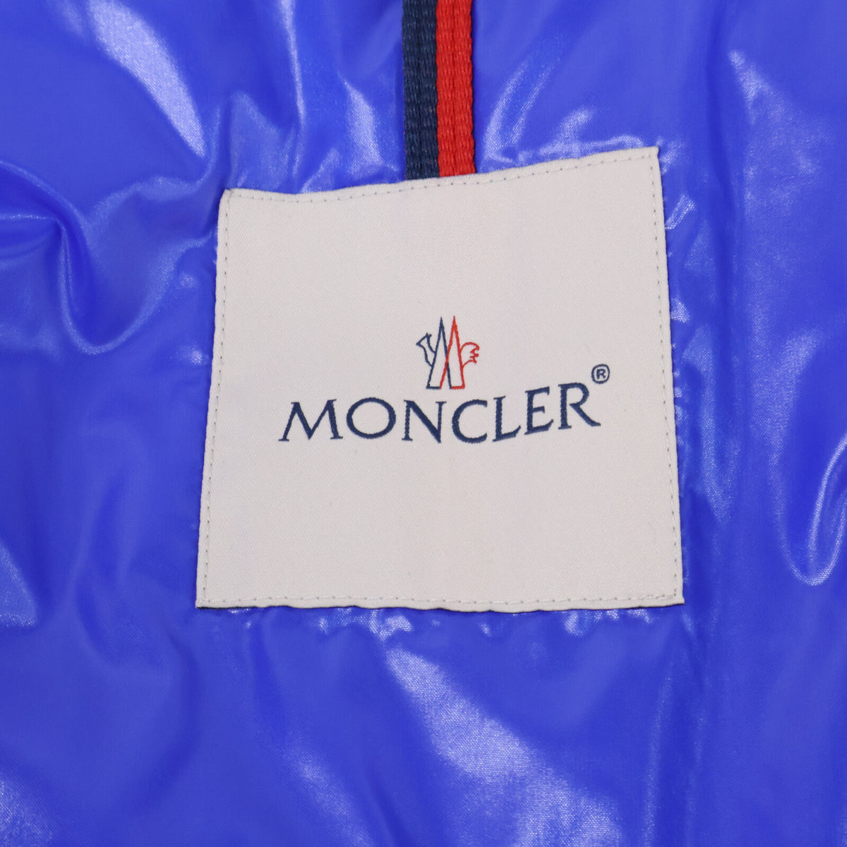 MONCLER BLESLE Tricolor Line Hooded Down Jacket Blue Size 2