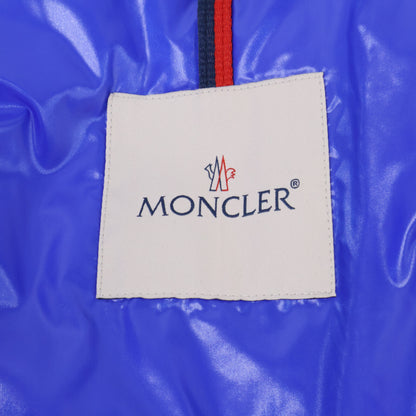 MONCLER BLESLE Tricolor Line Hooded Down Jacket Blue Size 2