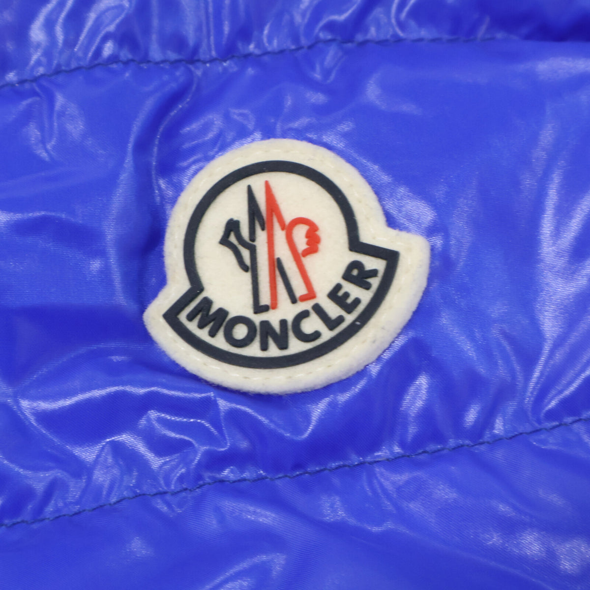 MONCLER BLESLE Tricolor Line Hooded Down Jacket Blue Size 2