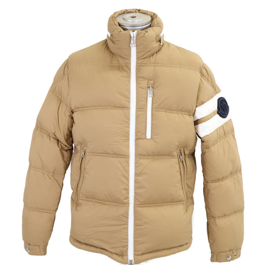 MONCLER DELAUME Big Logo Patch Jacket Camel/White Size 1
