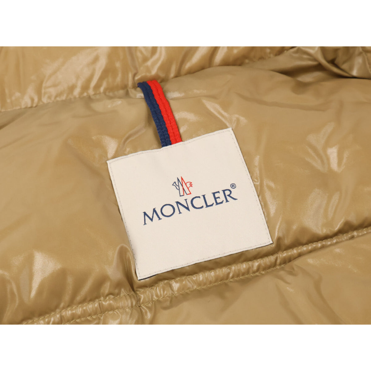 MONCLER DELAUME Big Logo Patch Jacket Camel/White Size 1