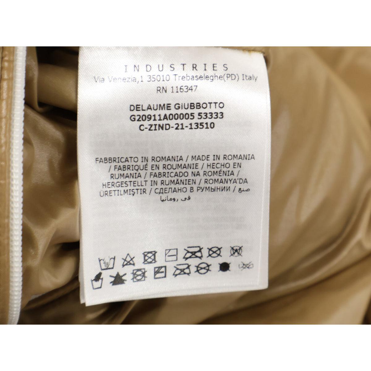MONCLER DELAUME Big Logo Patch Jacket Camel/White Size 1