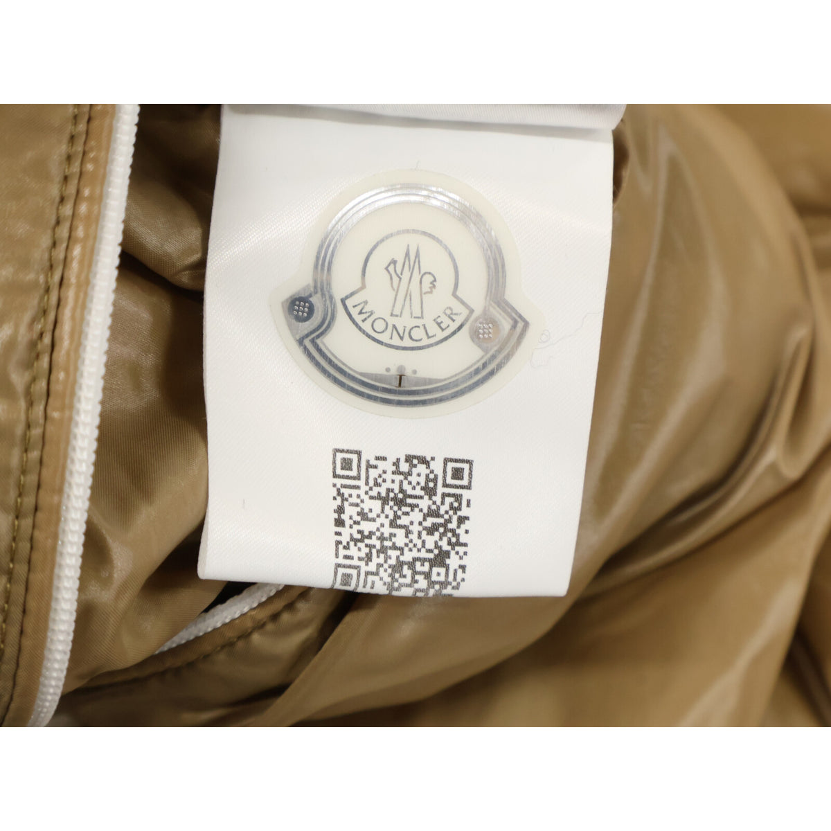 MONCLER DELAUME Big Logo Patch Jacket Camel/White Size 1