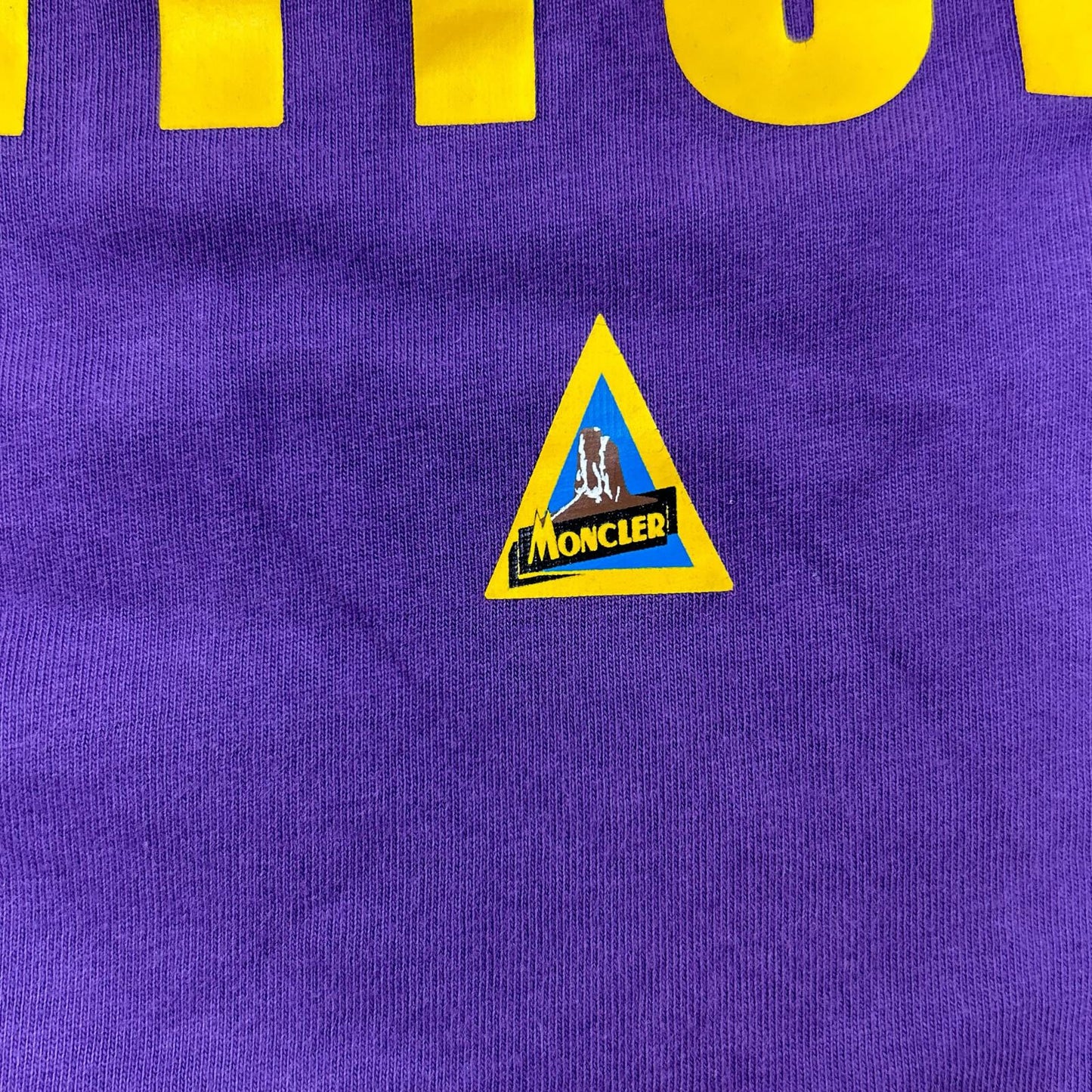MONCLER 19SS Maglia Front Print T-Shirt Purple/Yellow Size L