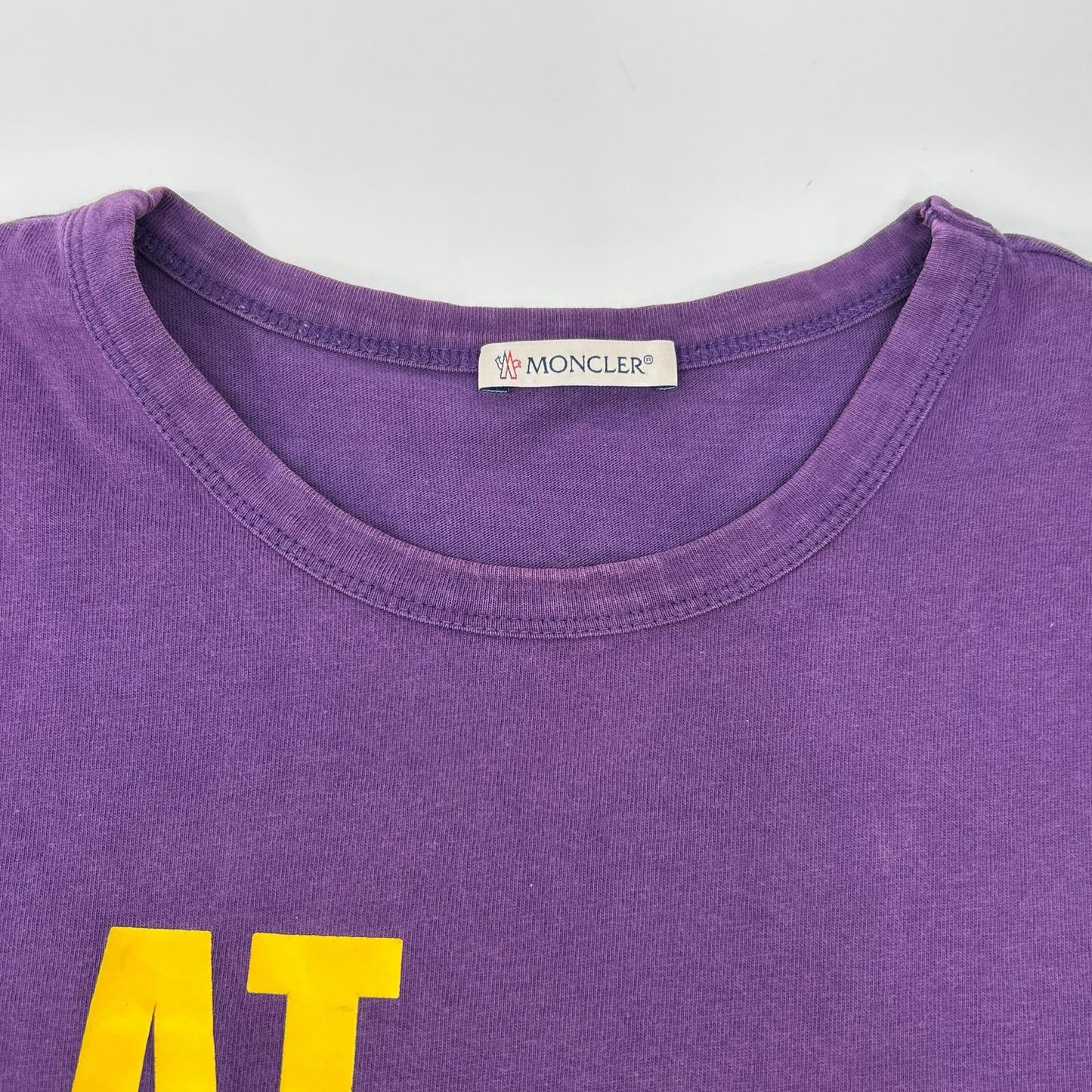 MONCLER 19SS Maglia Front Print T-Shirt Purple/Yellow Size L