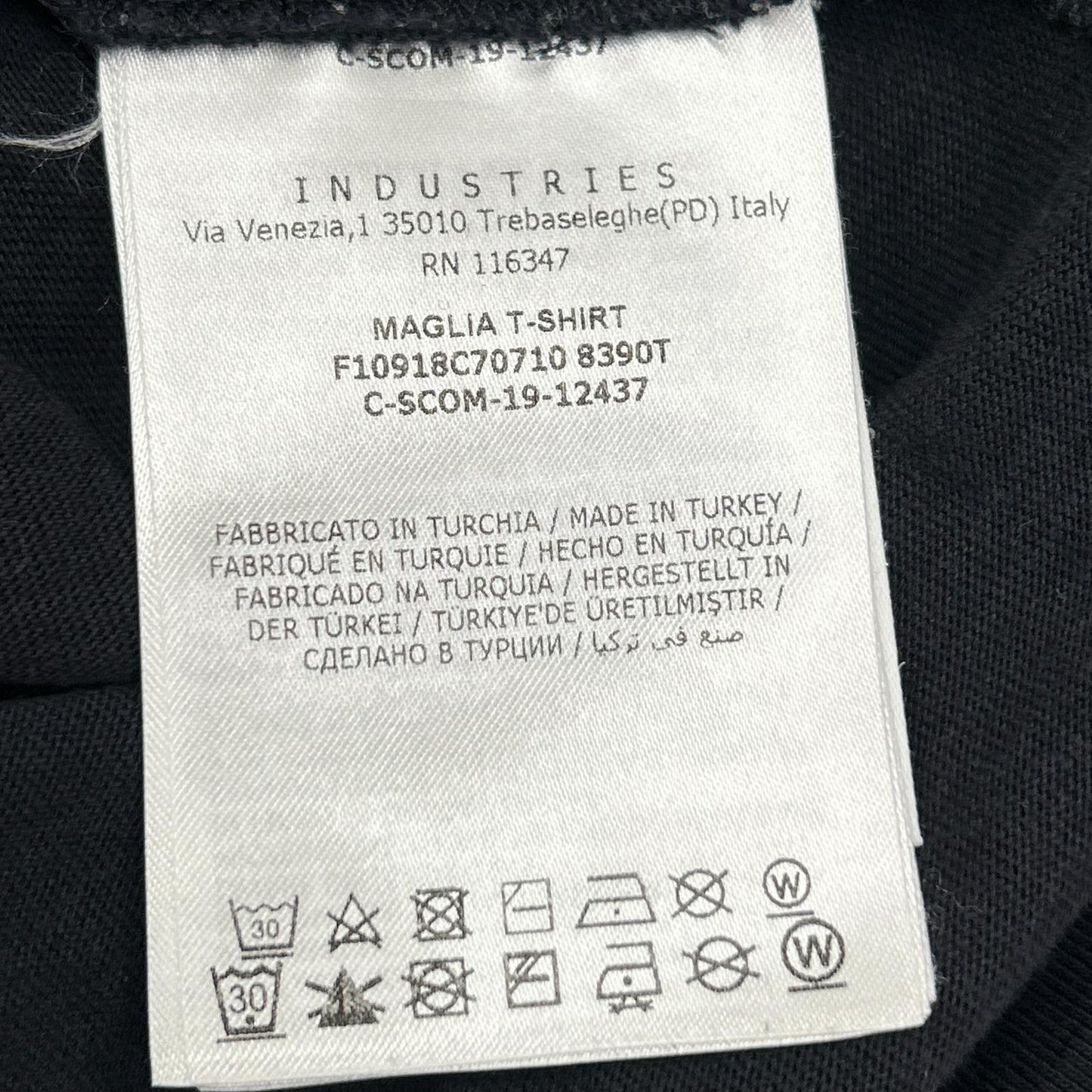 MONCLER 19SS Maglia Logo Print T-Shirt Black/White Size L