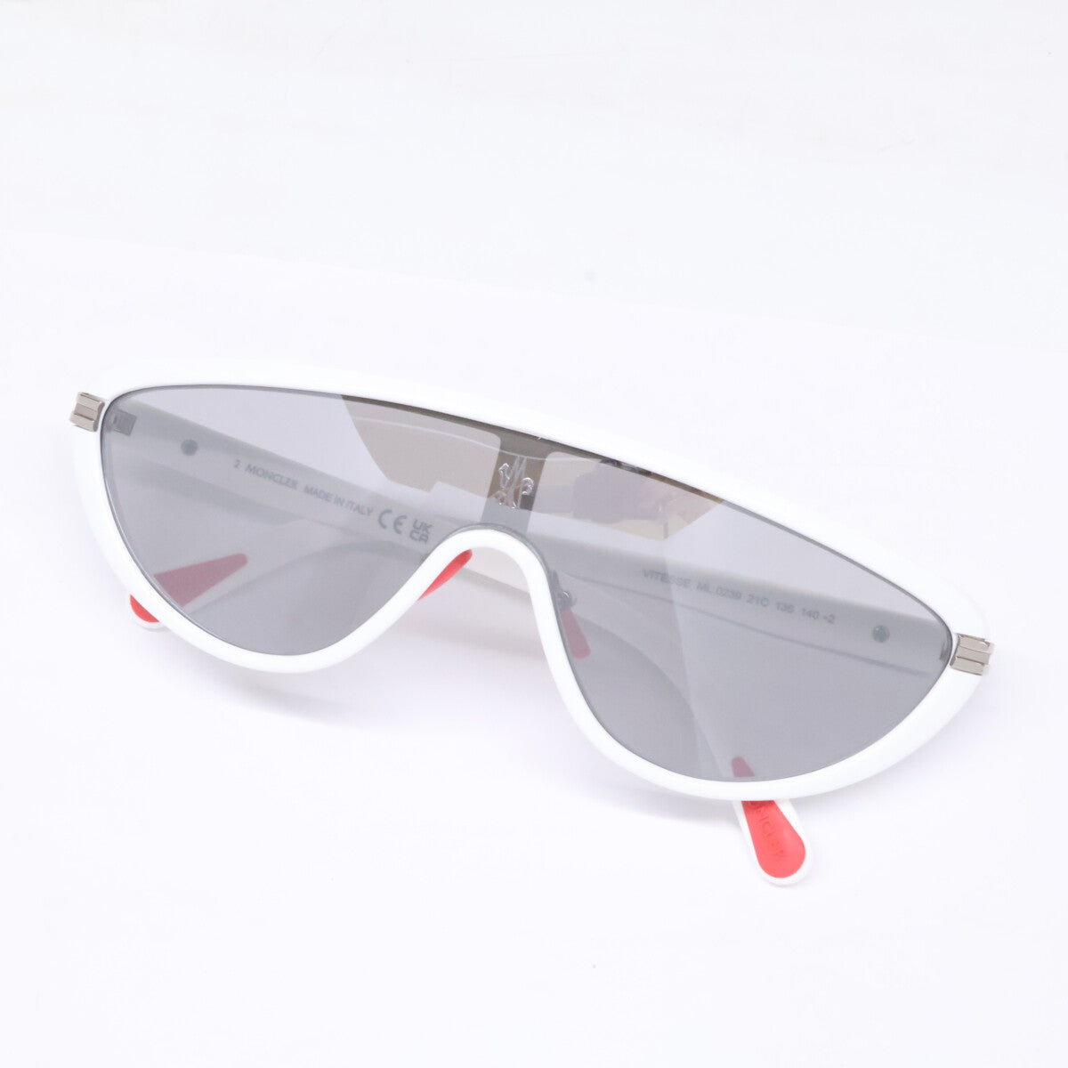 MONCLER Vitesse Shield Shape Sunglasses White Size ONE SIZE
