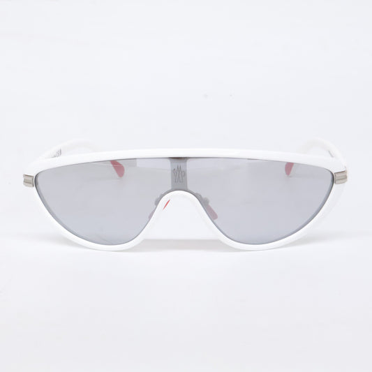 MONCLER Vitesse Shield Shape Sunglasses White Size ONE SIZE