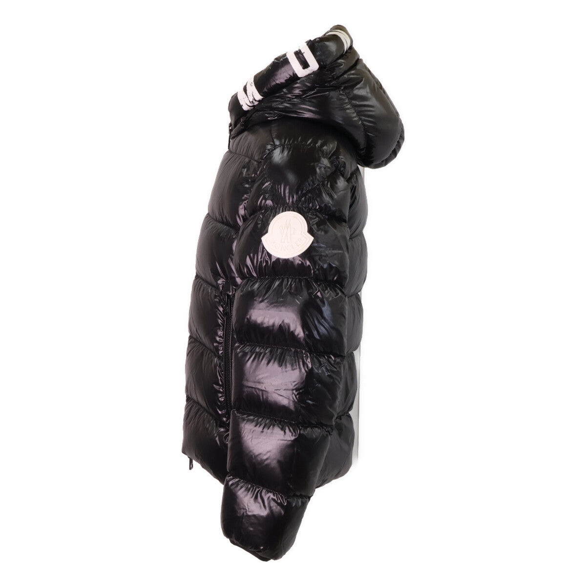MONCLER DUBOIS Logo Print Hooded Down Jacket Black Size 2