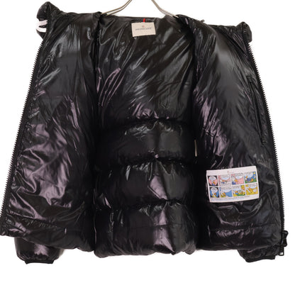 MONCLER DUBOIS Logo Print Hooded Down Jacket Black Size 2