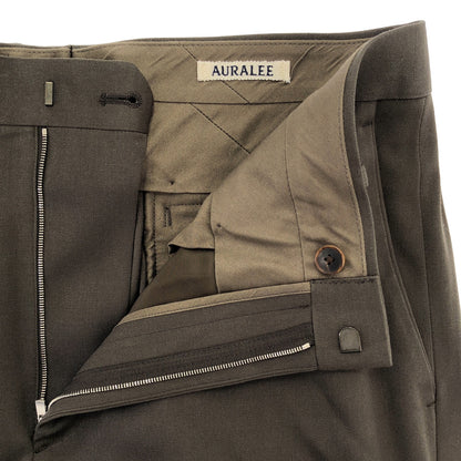 AURALEE 25SS Light Wool Max Gabardine Dark Brown Slacks Size 4