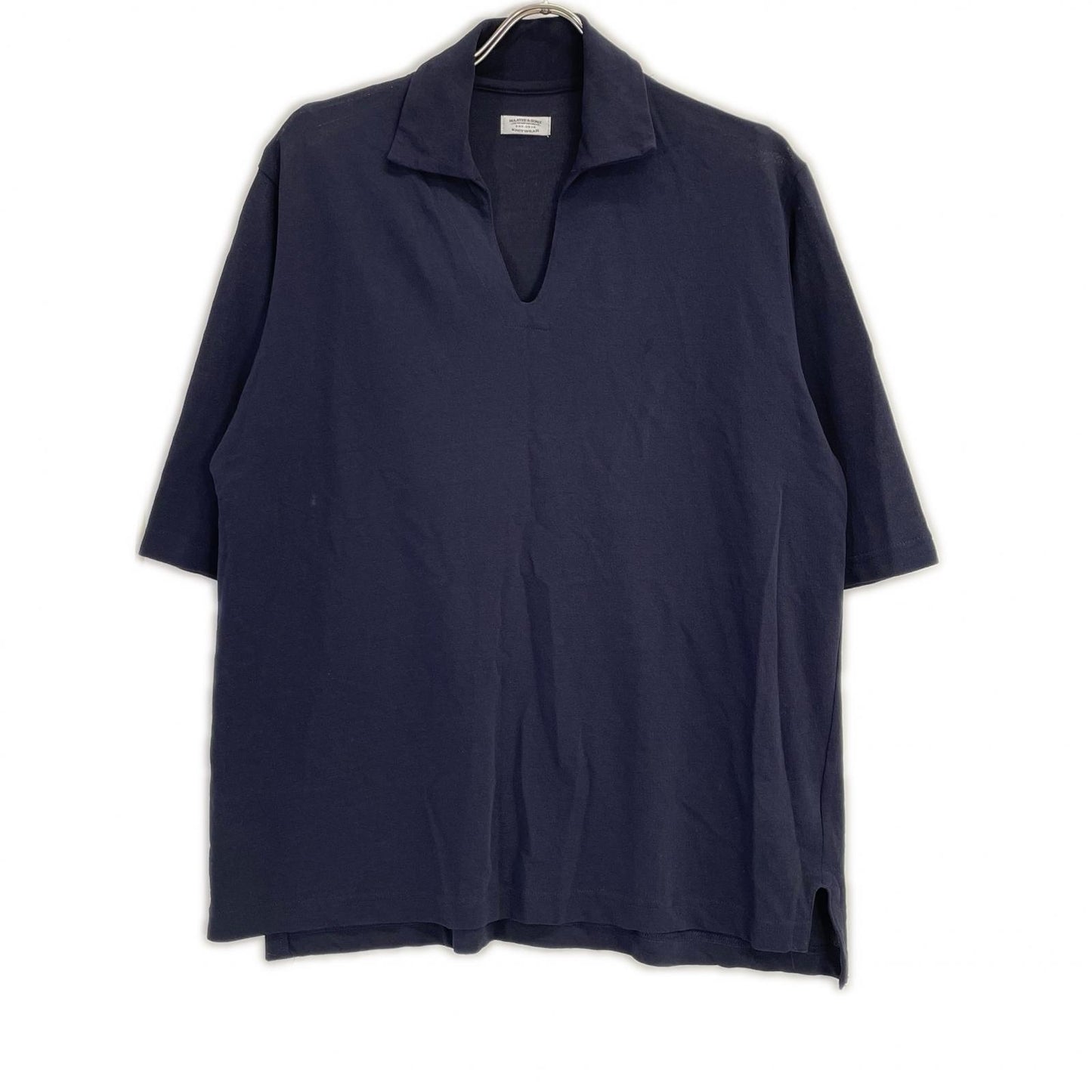 MAATEE&SONS 26SS Cotton Crepe Skipper Shirt Navy Size 2
