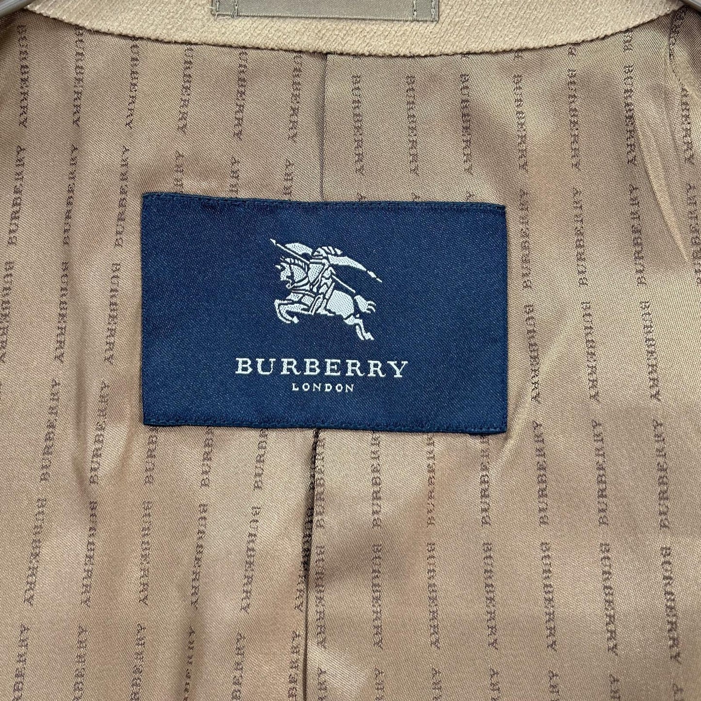 Burberry LONDON Angora Blend Logo Lined Coat Beige Size L