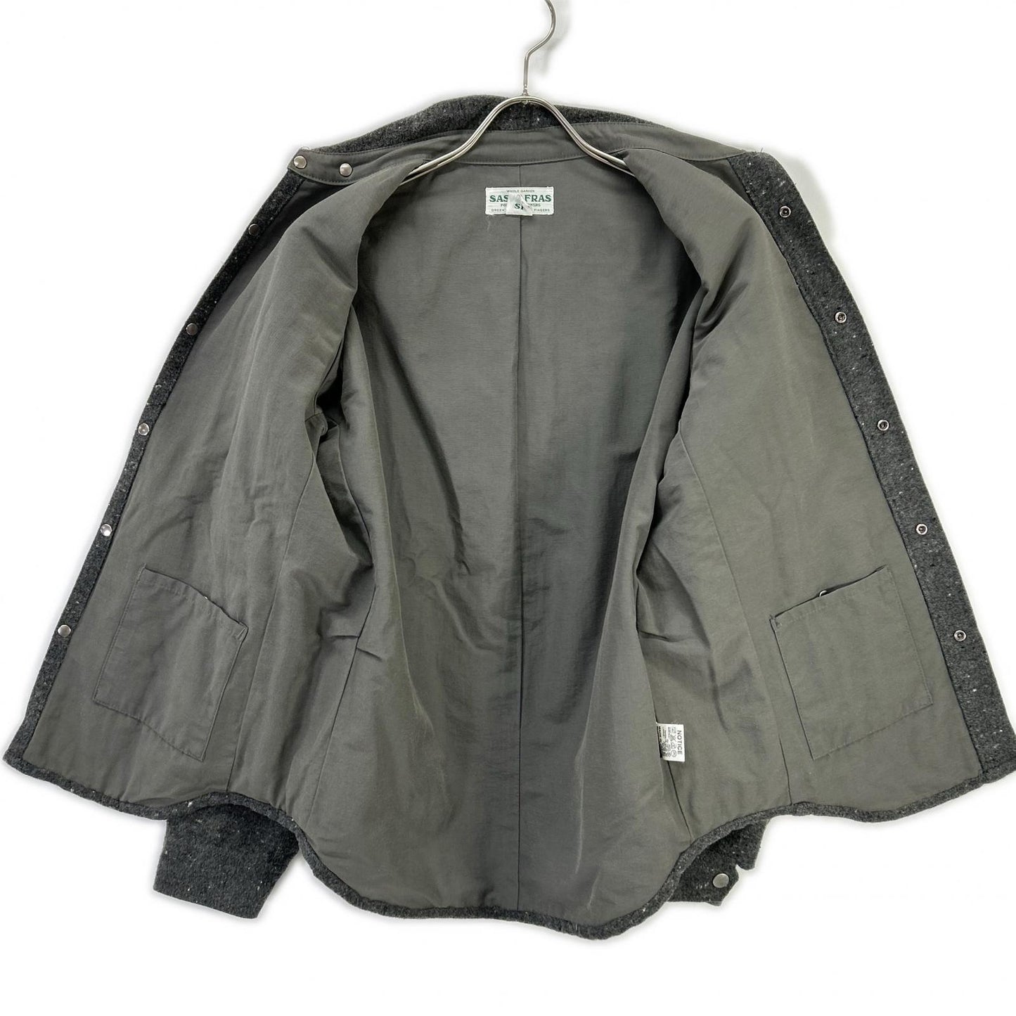 SASSAFRAS GARDENER HALF Wool Button Jacket Gray Size S