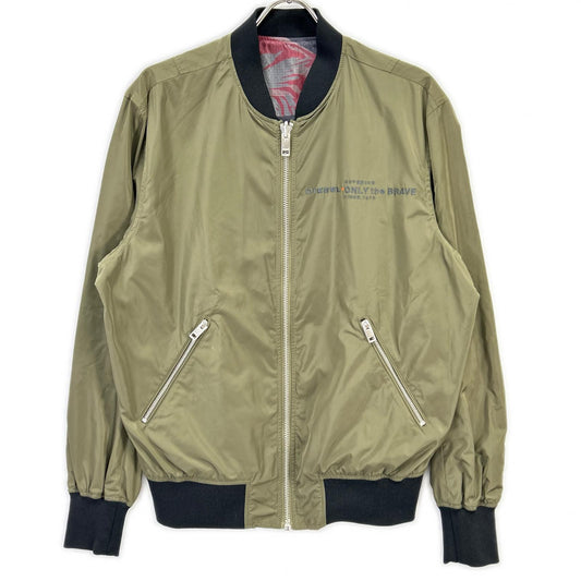 DIESEL Khaki/Red Camo Reversible Nylon Jacket Size M