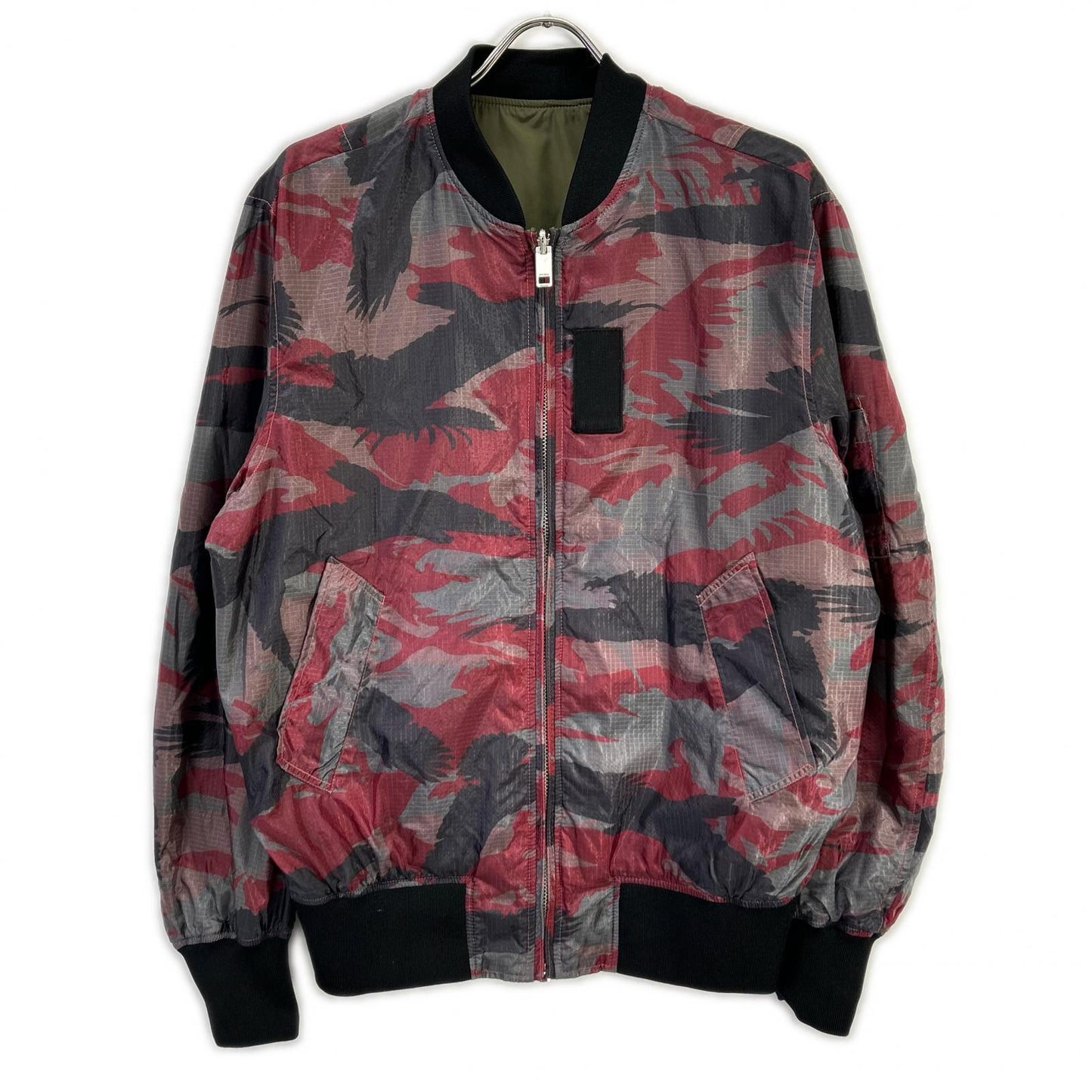 DIESEL Khaki/Red Camo Reversible Nylon Jacket Size M