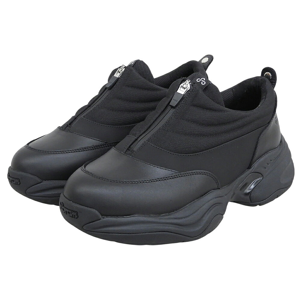 OAO FOUNTAIN Center Zip Design Low Sneakers Black Size 27