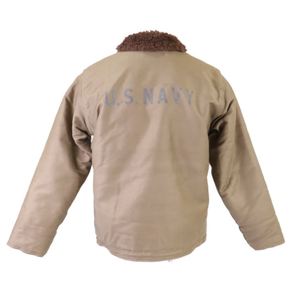 WAREHOUSE U.S.NAVY N-1 Deck Jacket Khaki Cotton Size 36
