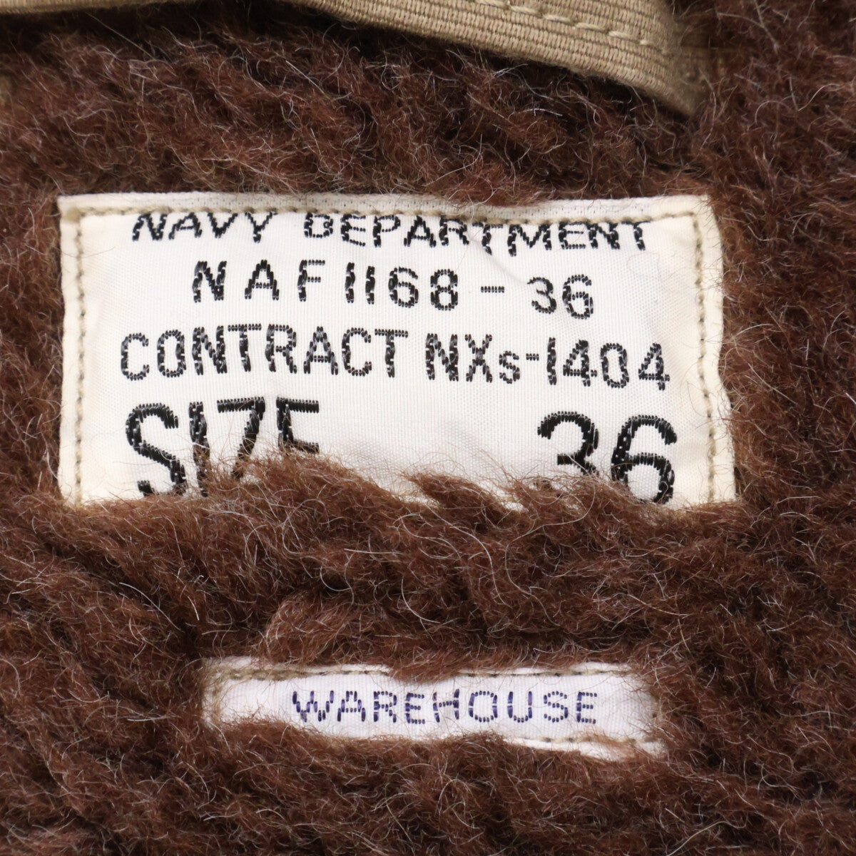 WAREHOUSE U.S.NAVY N-1 Deck Jacket Khaki Cotton Size 36