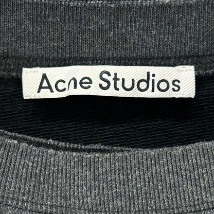 ACNE STUDIOS Charcoal Distressed Logo Sweatshirt Size S