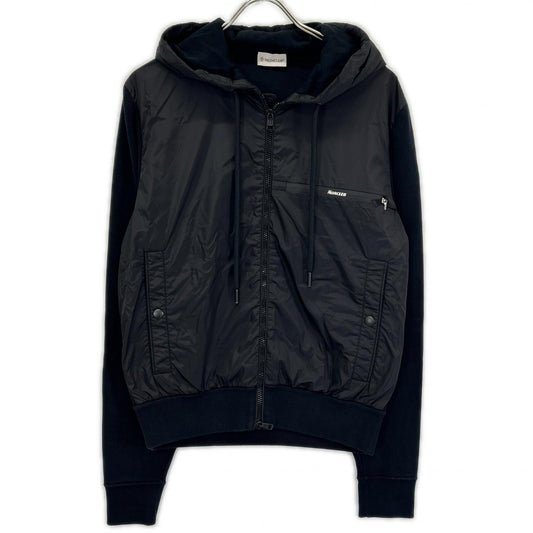 MONCLER '20 Tricot Cardigan Nylon Hooded Jacket Size M