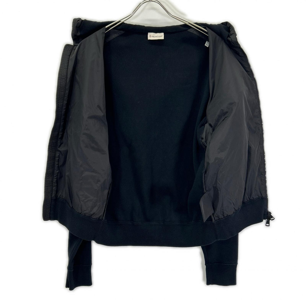 MONCLER '20 Tricot Cardigan Nylon Hooded Jacket Size M