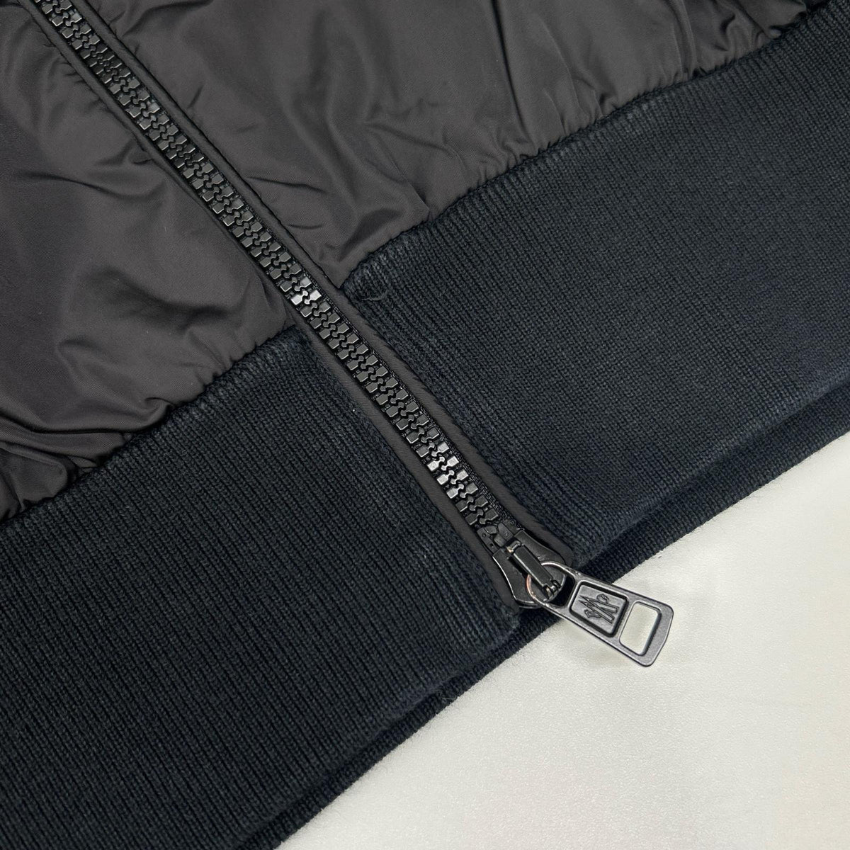 MONCLER '20 Tricot Cardigan Nylon Hooded Jacket Size M