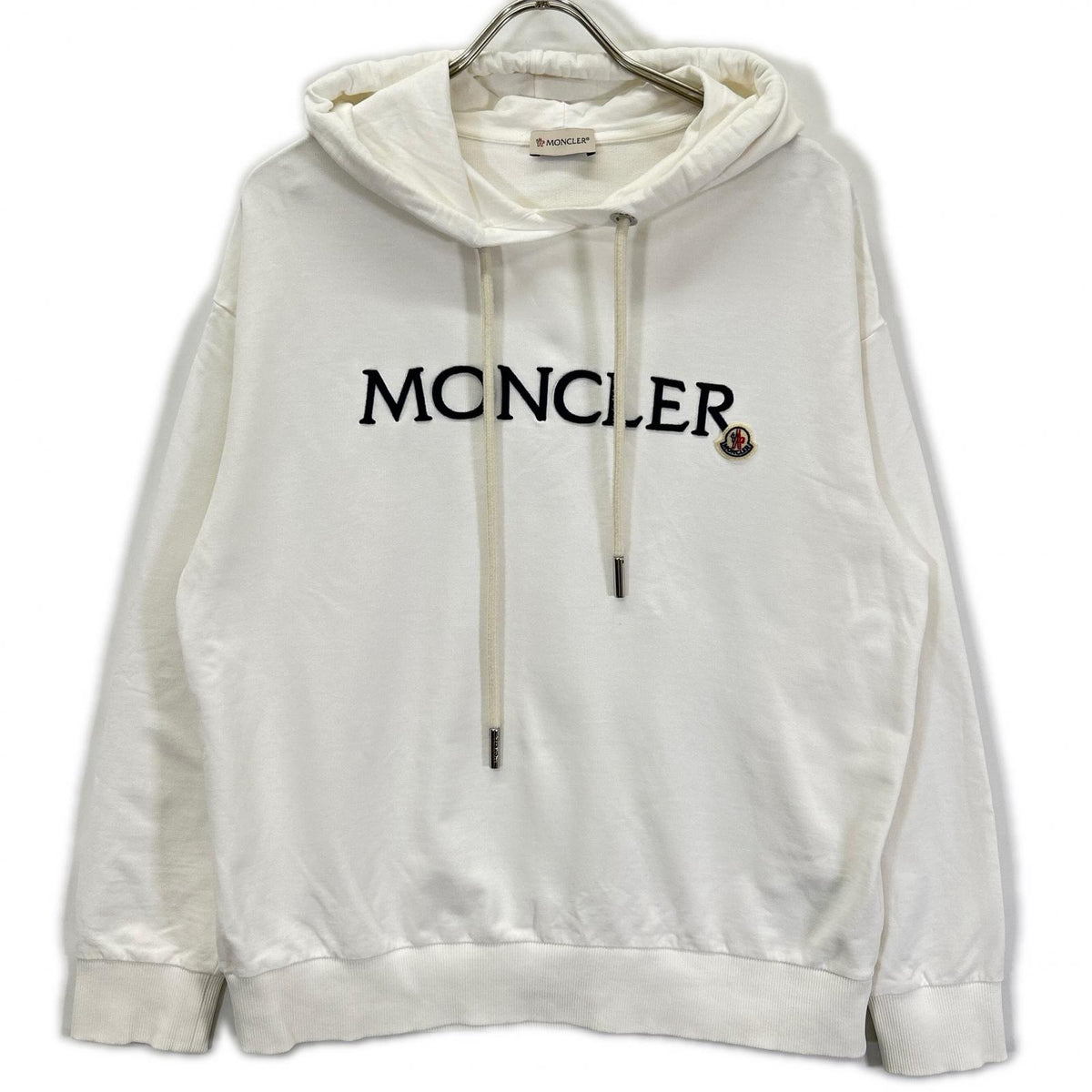 MONCLER 23 Logo Cotton Hoodie White Size S