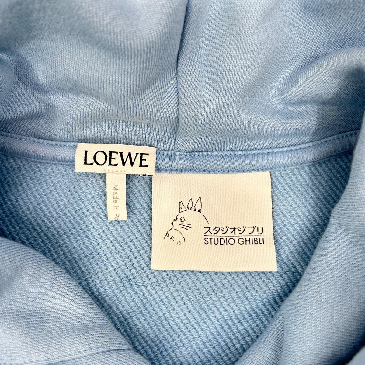 LOEWE Ghibli Totoro Front Print Hoodie Light Blue Size XS
