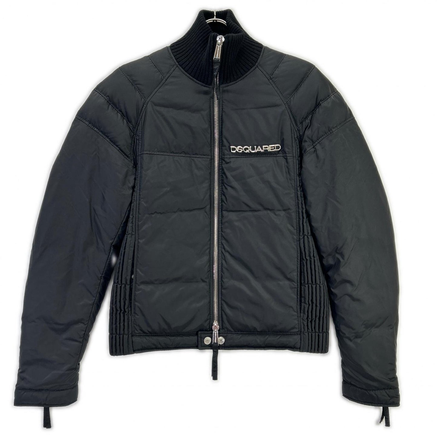DSQUARED2 Black Nylon Metal Logo Double Down Jacket Size 46