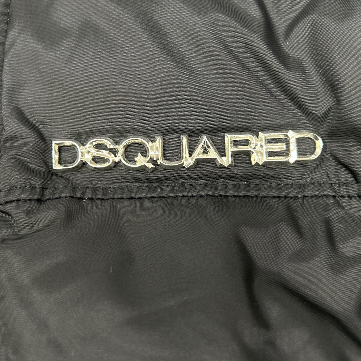 DSQUARED2 Black Nylon Metal Logo Double Down Jacket Size 46