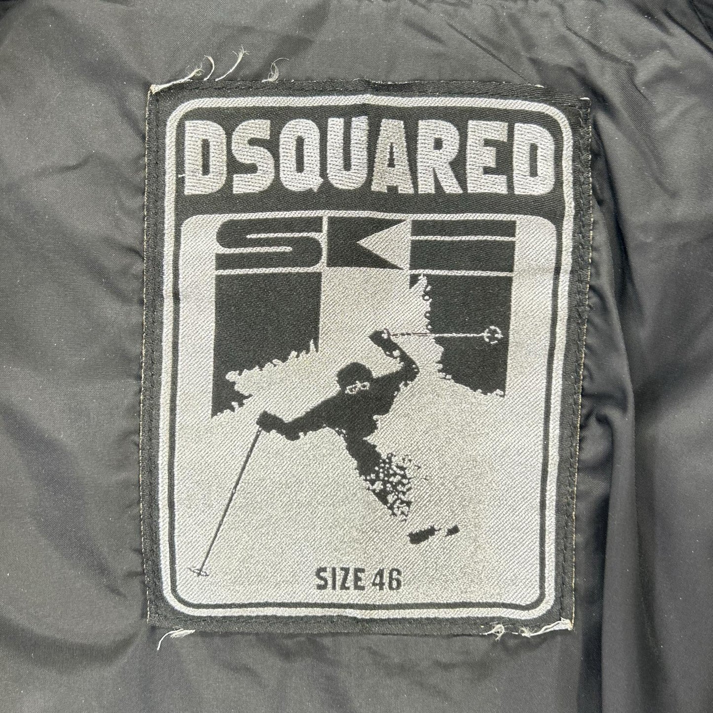 DSQUARED2 Black Nylon Metal Logo Double Down Jacket Size 46