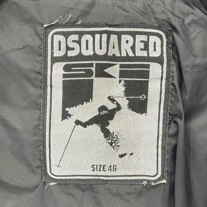 DSQUARED2 Black Nylon Metal Logo Double Down Jacket Size 46