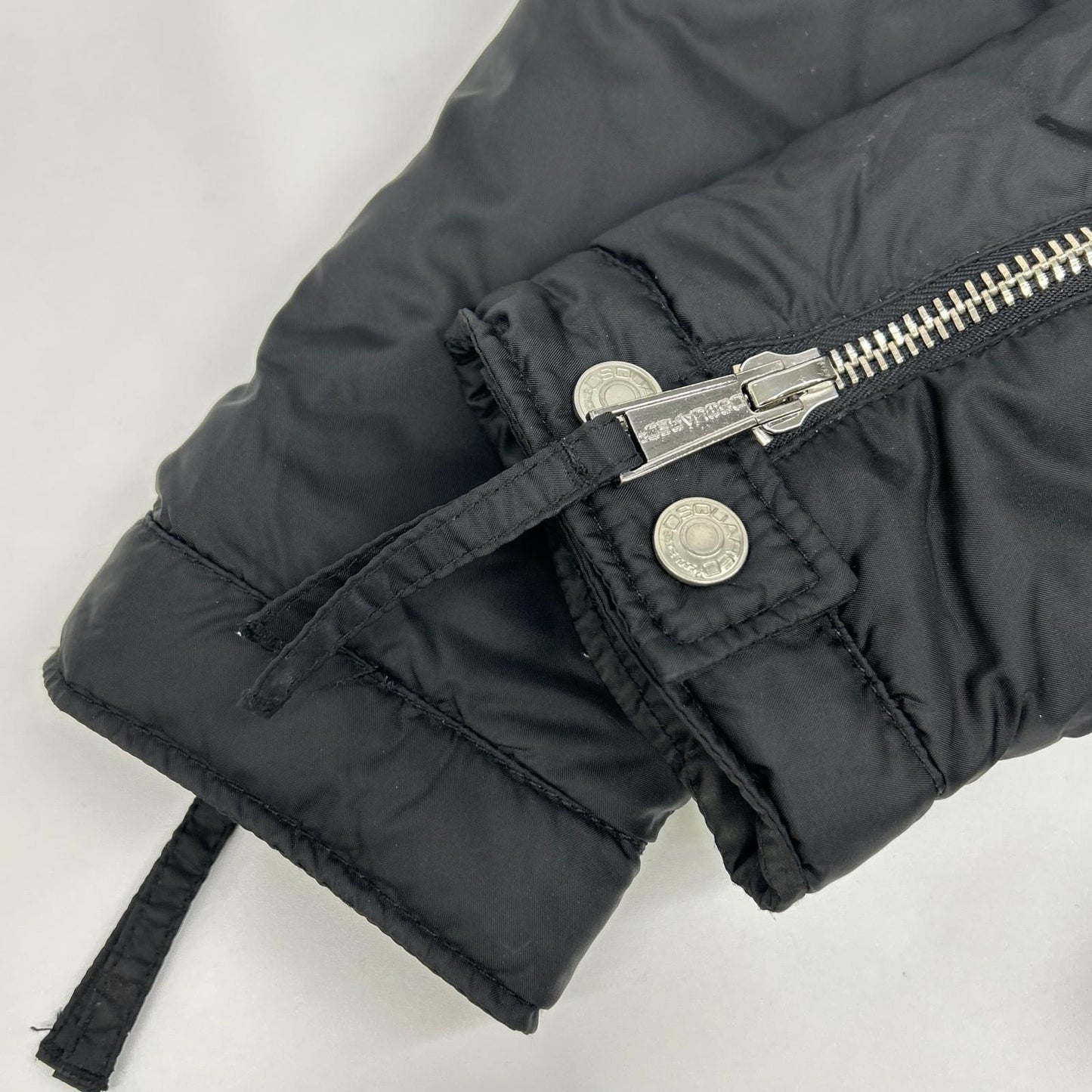 DSQUARED2 Black Nylon Metal Logo Double Down Jacket Size 46